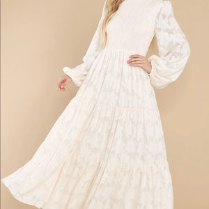 A Fine Romance Cream Lace Maxi Dress